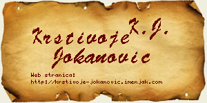 Krstivoje Jokanović vizit kartica